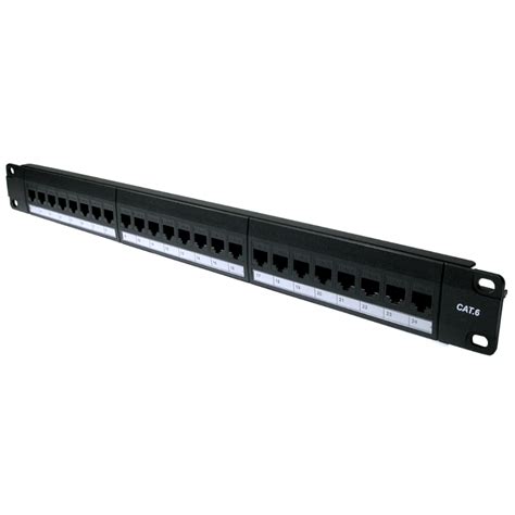 Supports 24 network connections up to 10 gigabit ethernet speeds. Cables Direct Ltd 24 Port UTP Cat6 Patch Panel - In-line ...