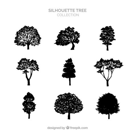 Tree Silhouette Vector At Collection Of Tree