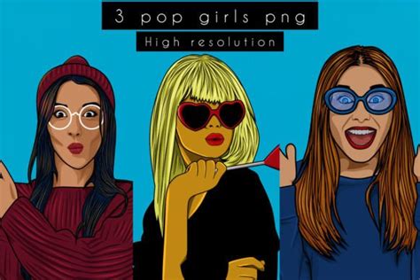 Bundle Of 3 Pop Girls Art Graphic By Dgart · Creative Fabrica