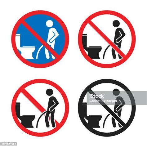 Pas De Pipi Sur Le Signe De Plancher Ne Pas Faire Pipi À Lextérieur De Licône De Toilette
