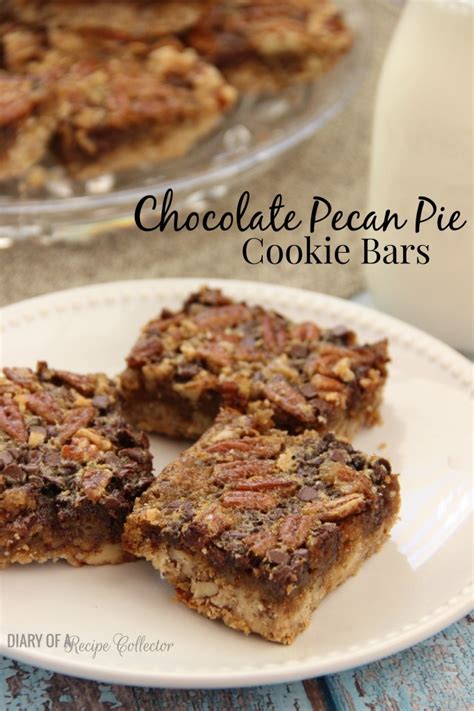 This was easy and good but not as good as other pecan pie bars i've tried. Chocolate Pecan Pie Cookie Bars - Diary of A Recipe Collector
