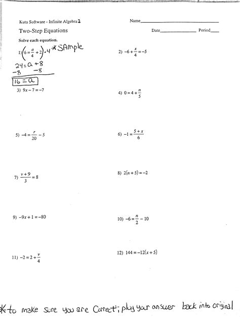 12 Two-Step Equations Worksheets With Answer Key / worksheeto.com