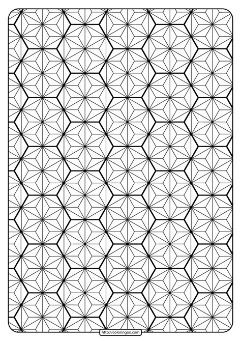 Printable Geometric Pattern Pdf Coloring Page 023 - Free Printable