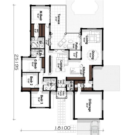 U Shaped House Plans 4 Bedroom House Plans Mx304 Plandeluxe 11 U