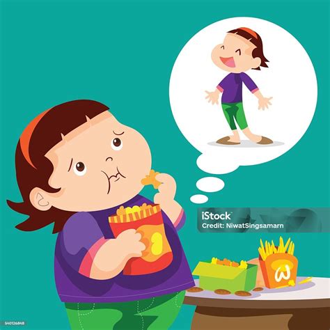 fat girl eating stock illustration download image now adult cake contemplation istock