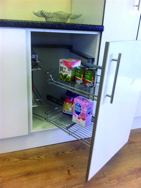 Available in matt black, the fusion will sit comfortable into any kitchen design and installation is guaranteed to be simple due to the detachable magnetic. Hafele Kitchen Cabinet Pull & Swing Out Corner Storage System