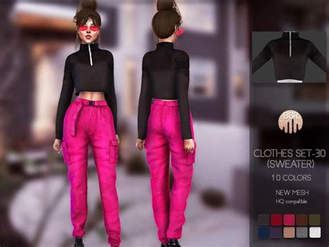 Busra Trs Clothes Set 30 Sweater Bd120 Outfit Sets Sims 4 Mods