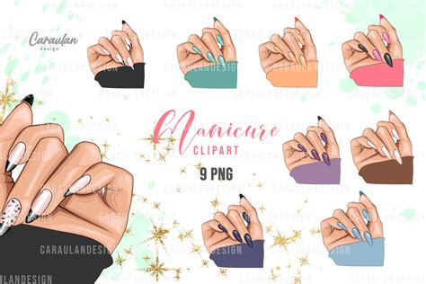 Nail Art Clipart Manicure Hands Nails Graphic By Caraulandesign