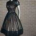 Vintage 50 S Black Nude Illusion Lace Party Prom Formal