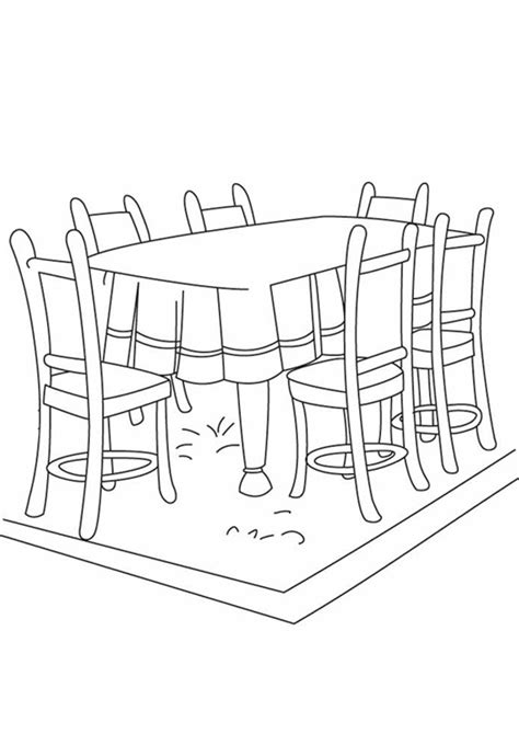 Coloring Pages Printable Dining Table Coloring Pages For Kids