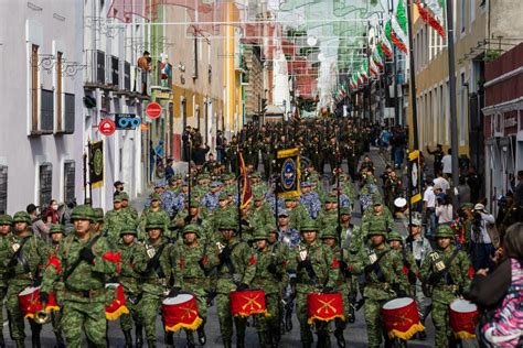 Mexican Military Parade In The Streets Of Puebla Editorial Stock Photo