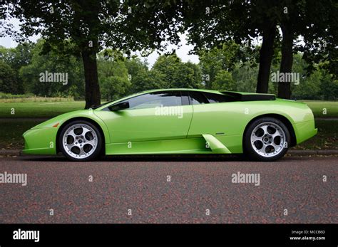 Lime Green Lamborghini Murcielago Supercar Or Hypercar In Profile Side