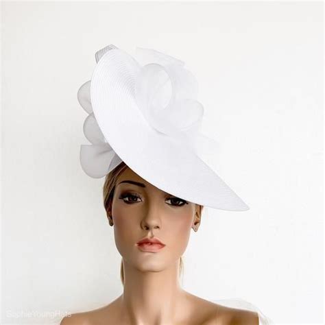 White Fascinator White Races Hat Derby Fascinator Hat Royal Etsy
