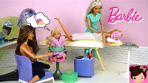 Barbie And Chelsea Spa Day Routine Barbie Doll Beauty Salon Toy Youtube