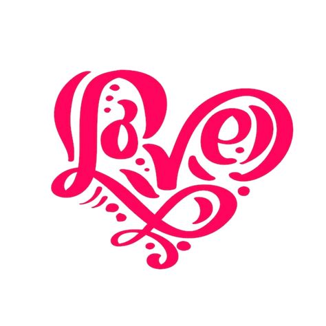 Premium Vector Calligraphy Word Love Vector Valentines Day Hand