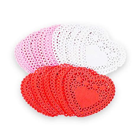 Heart Shaped Doilies Set Pack Of 90 6 Paper Lace Heart Doilies Red