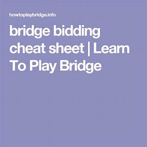 Beginners Printable Bridge Cheat Sheet