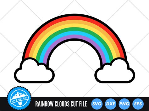 Rainbow Clouds Svg Layered Rainbow Svg Grafica Di Lddigital