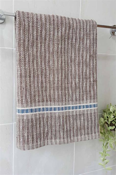 Thami Hand Woven Cotton Bath Towel Brown Ebony