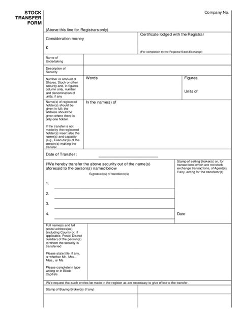 Uk Stock Transfer Form Fill And Sign Printable Template Online Us