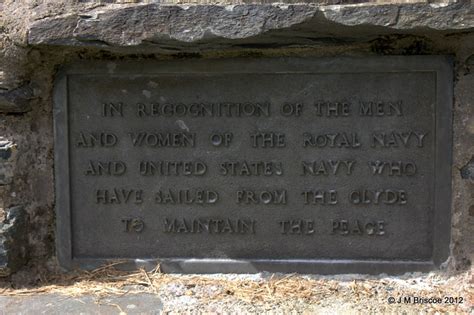 Memorial To The Us Navy Holy Loch Submarine Base In The Grounds Of