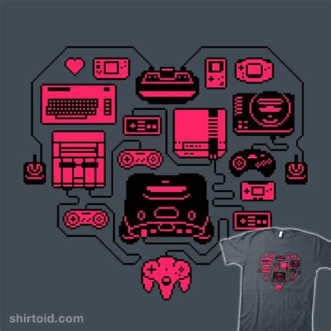 Retro Gamer Heart Shirtoid
