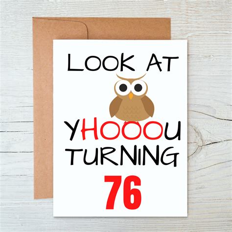 76th Birthday Card Funny 76th Birthday Card 76th Birthday T Idea
