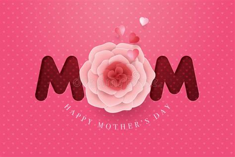 Paper Mother Day Flower Happy Mothers Day Card Rose And Heart In Mom Letter Shape Paper Cut