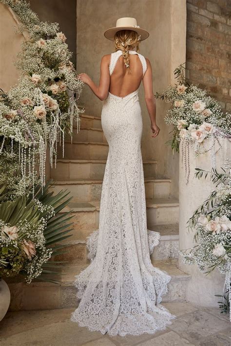 White Floral Lace Mermaid Bridal Gown Nude Wedding Dress Etsy My Xxx