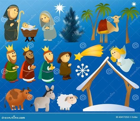 Cute Cartoon Nativity Scene