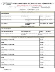 New York Household Hazardous Waste Collection Event Annual Report