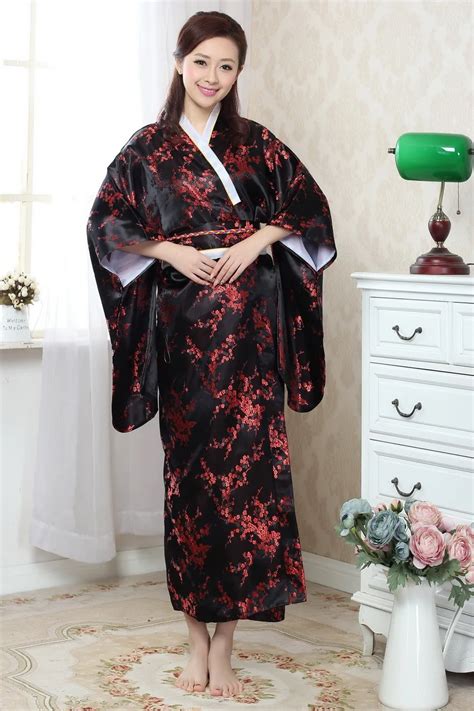 Silk Kimono For Women Japanese Silk Kimono Robe With Fancy Embroidery