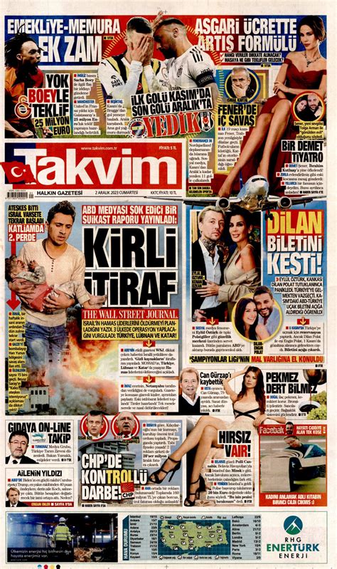 Takvim Gazetesi Takvim Man Et Oku Haberler Aral K