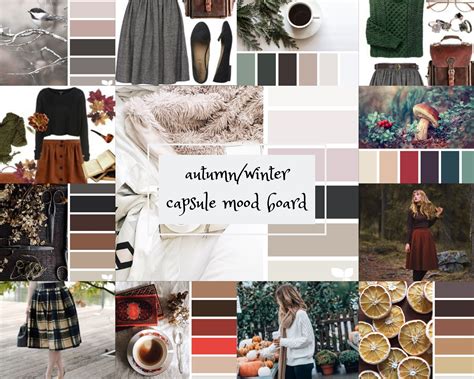 Autumnwinter Mood Board In 2020 Winter Capsule Mood Board Fall Winter