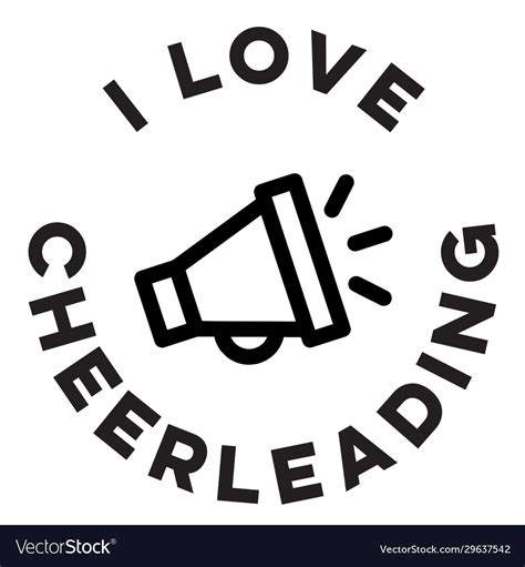 I Love Cheerleading Black And White Royalty Free Vector