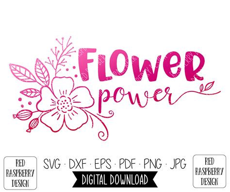 Flower Power Svg Hand Drawn Floral Svg Wildflower Svg Floral Svg