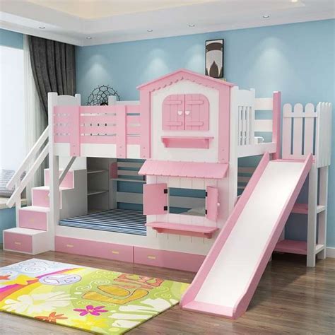 Colorful Bunk Bed With Slide For Kids In 2020 Bunk Bed With Slide