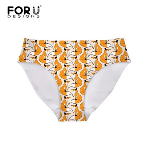 Forudesigns Funny 3d Animal Fox Pattern Woman Sexy Panties Ultra Thin
