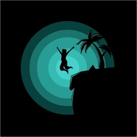 Premium Vector Man Silhouette Jumping Vector Illustration