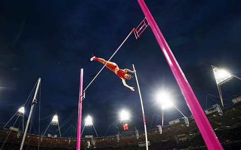London 2012 Olympics Pole Vaulting Action