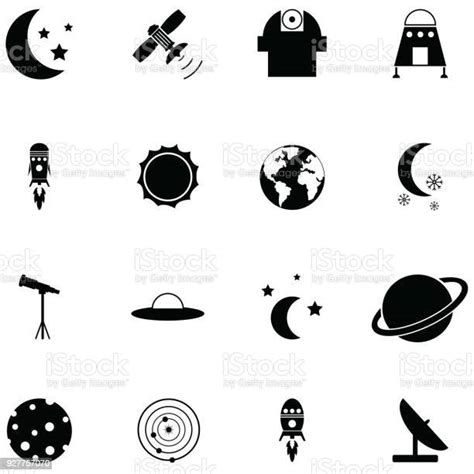 Space Icon Set Stock Illustration Download Image Now Alien
