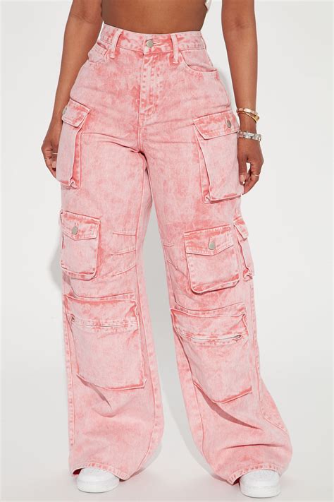 Lily High Rise Cargo Jeans Pink Fashion Nova Jeans Fashion Nova