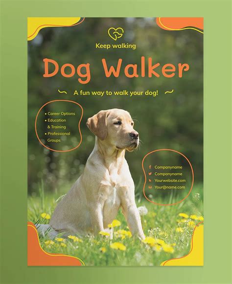 Dog Walker Poster Template Flyer And Poster Design Poster Template