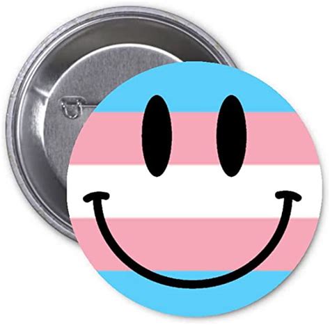 Transgender Smiley Face 125 Pinback Button Pin Clothing