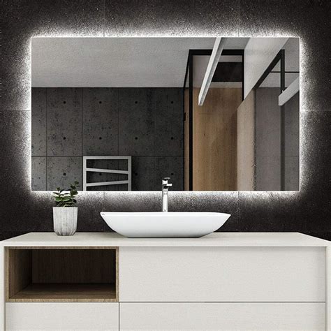 Led Backlit Illuminated Bathroom Mirror Rectangular Frameless Makeup Vanity Mirror，wall Mounted