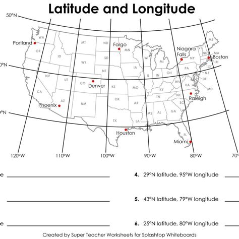 Printable Us Map With Latitude And Longitude And Cities United States Map