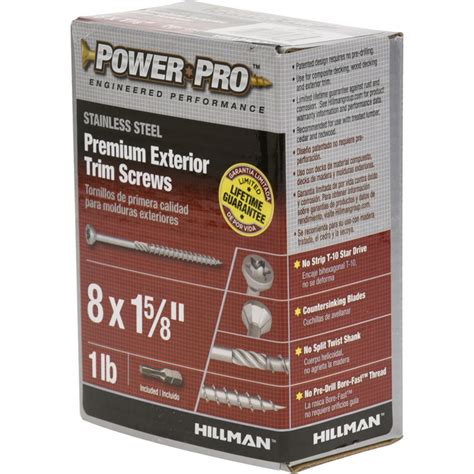 Hillman Power Pro No 8 X 1 58 In L Star Trim Screws 1 Lb Quick