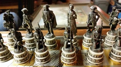 Franklin Mint American Revolutionary War Chess Set Rare 1796975301