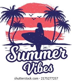 Summer Vibes Palm Beach Tshirt Design Stock Vector Royalty Free