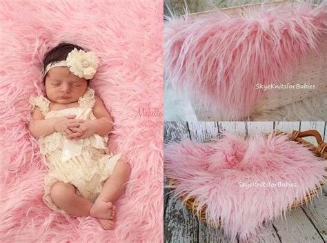 Pink Mongolian Faux Fur Fabric Newborn Photo Prop Faux Fur Etsy